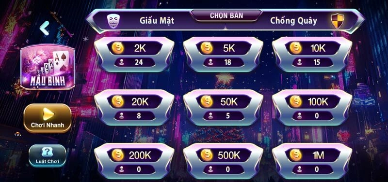 Bài Mậu Binh đổi thưởng 789Club và giao diện cực bắt mắt