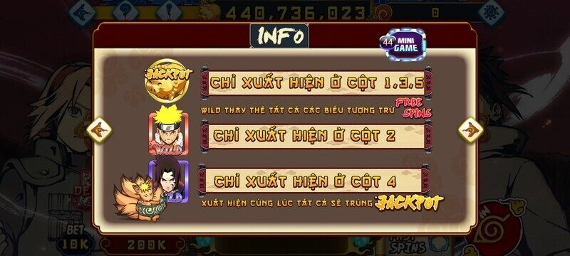 Luật chơi nổ hũ Naruto