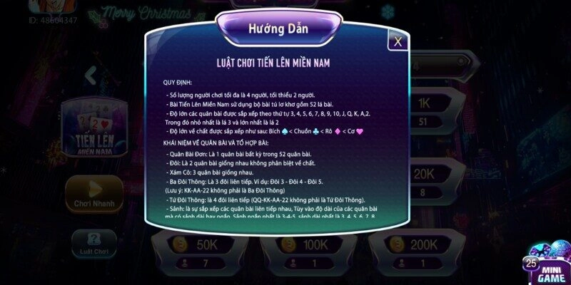 Luật đánh game bài Tiến lên miền Nam tại 789club