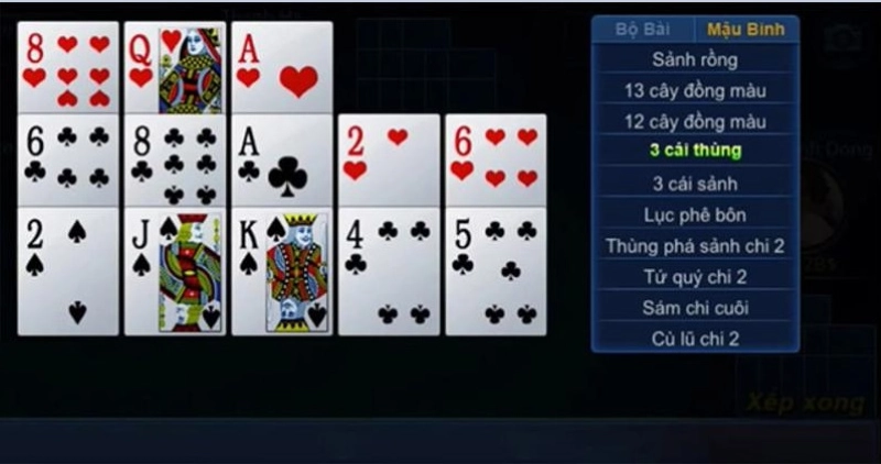 cách xếp bài mậu binh tại 789club